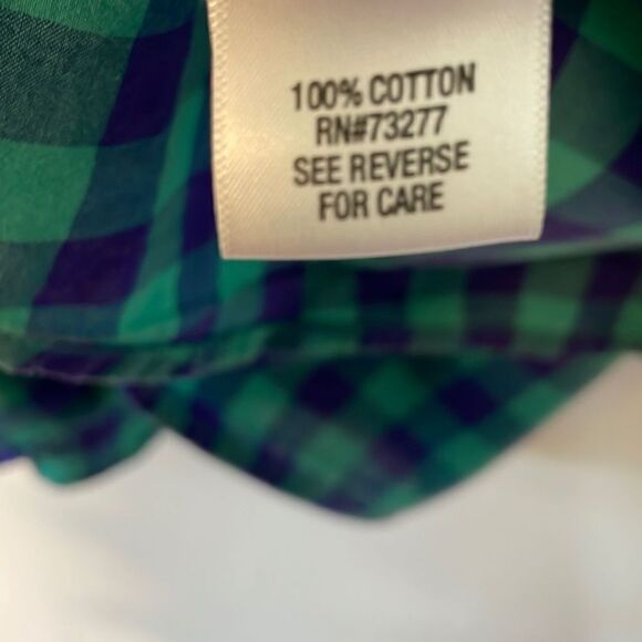 Sonoma Lifestyle aqua and purple gingham 100% cotton long sleeve XXL - Picture 8 of 10